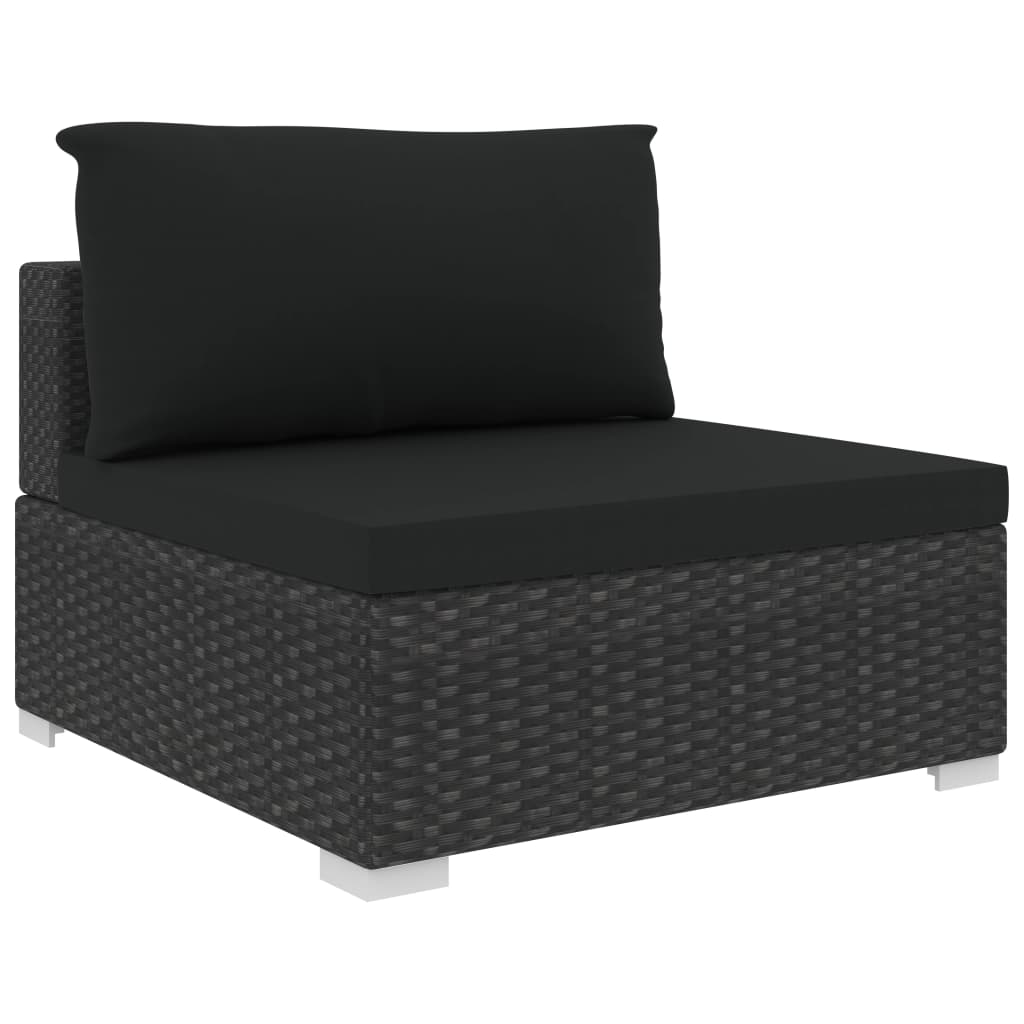 Vidaxl Set De Muebles De Jardín 9 Pzas Y Cojines Ratán Sintético Negro_5