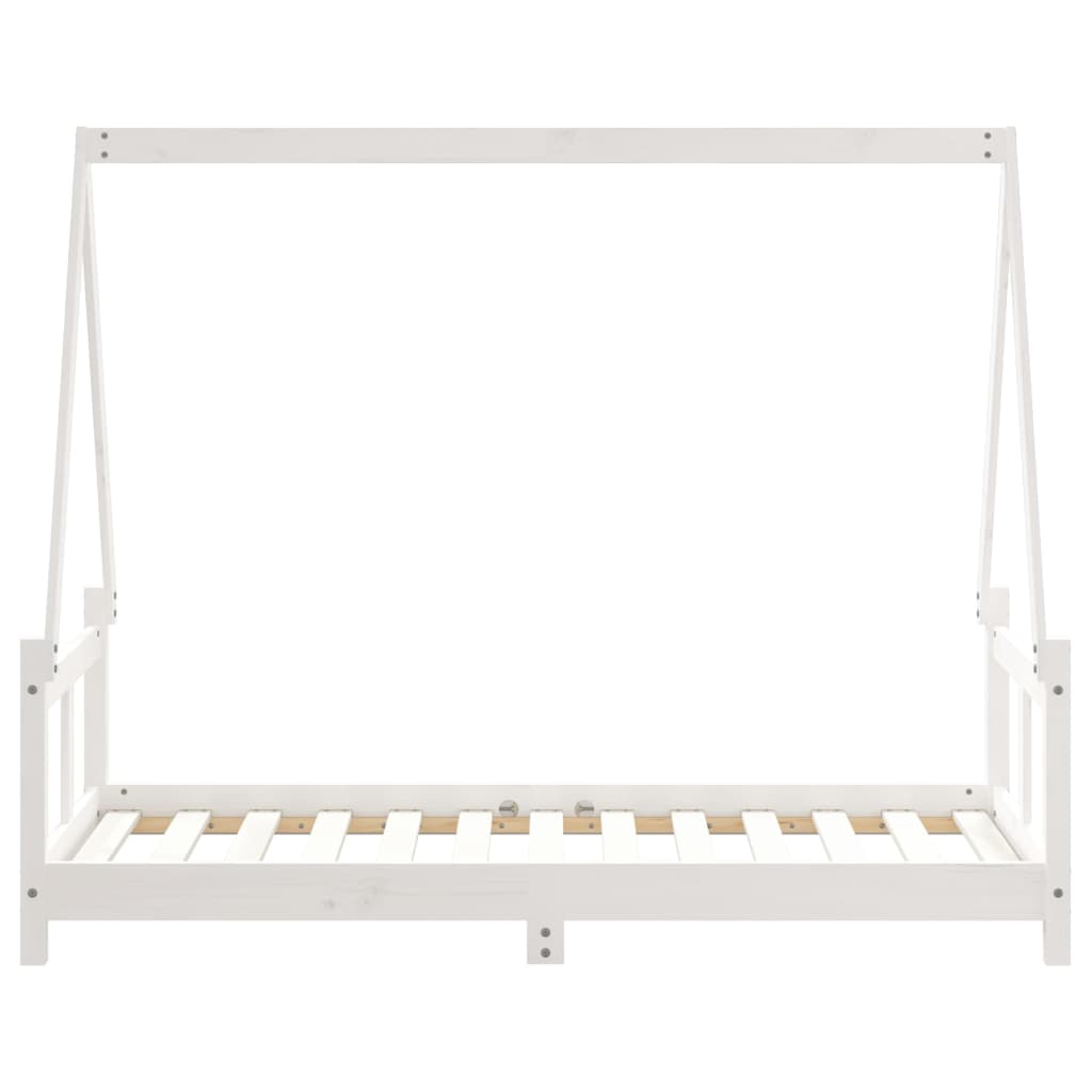 Estructura De Cama Para Niños Madera De Pino Blanco 80x160 Cm / Vetonek_5