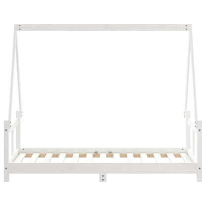 Estructura De Cama Para Niños Madera De Pino Blanco 80x160 Cm / Vetonek_5