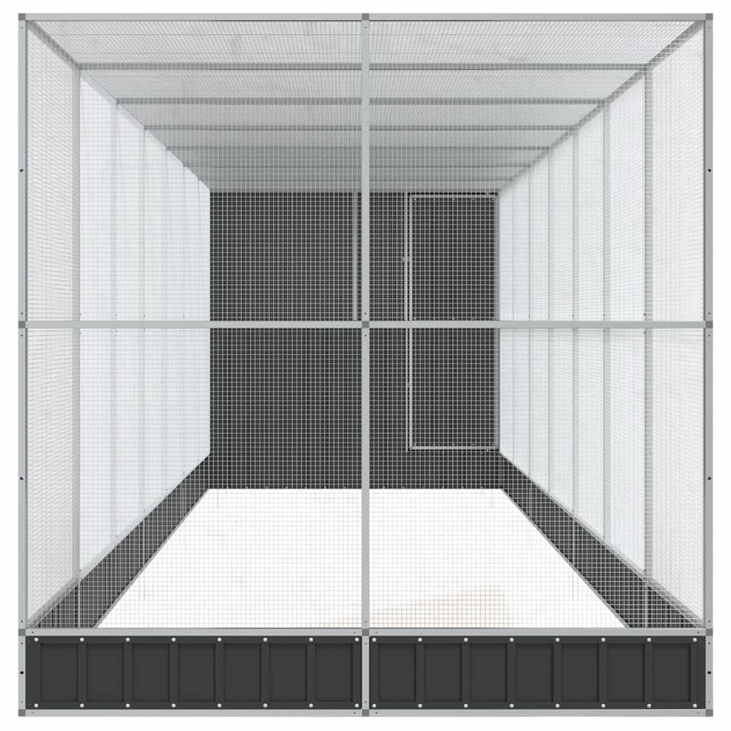 Vidaxl Pajarera Con Extensión Acero Plateado 830x203x216 Cm_3