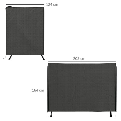 Outsunny Funda Balancín Jardín Con 2 Cremalleras 205x124x164 Cm Gris Oscuro_2