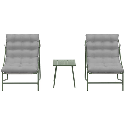 Outsunny Conjunto De Mesa Y Sillas De Terraza Exterior Con Cojines Gris Claro_4
