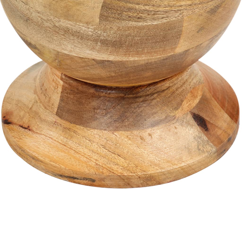 Mesa Auxiliar Redonda Madera Maciza De Mango 43x43x66 Cm_2