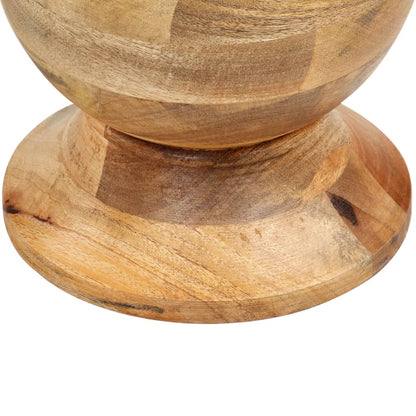 Mesa Auxiliar Redonda Madera Maciza De Mango 43x43x66 Cm_2