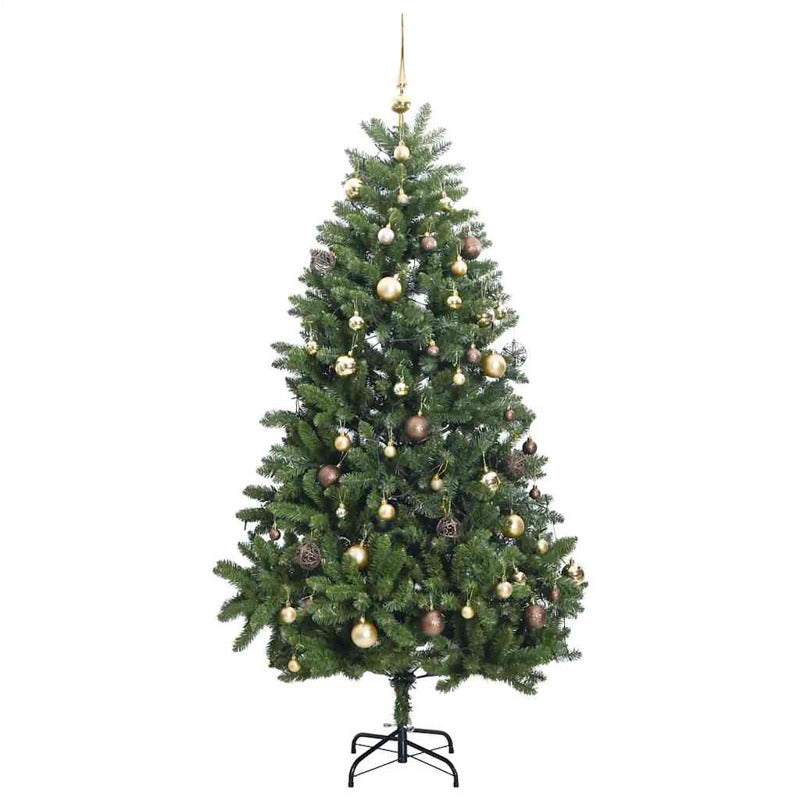 Vidaxl Árbol De Navidad Artificial Con Bisagras 300 Led Y Bolas 300 Cm_3