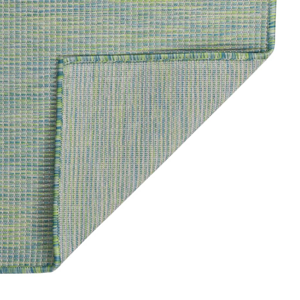Alfombra De Exterior De Tejido Plano Turquesa 80x150 Cm_0