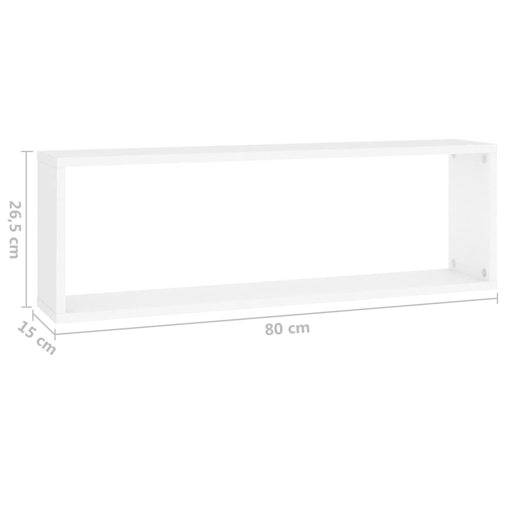 Estantes Cubo De Pared 2 Uds Contrachapado Blanco 80x15x26,5 Cm / Vetonek_0