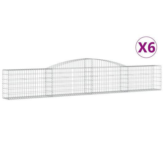 Cestas De Gaviones 6 Uds Forma De Arco Hierro 400x30x60/80 Cm_0