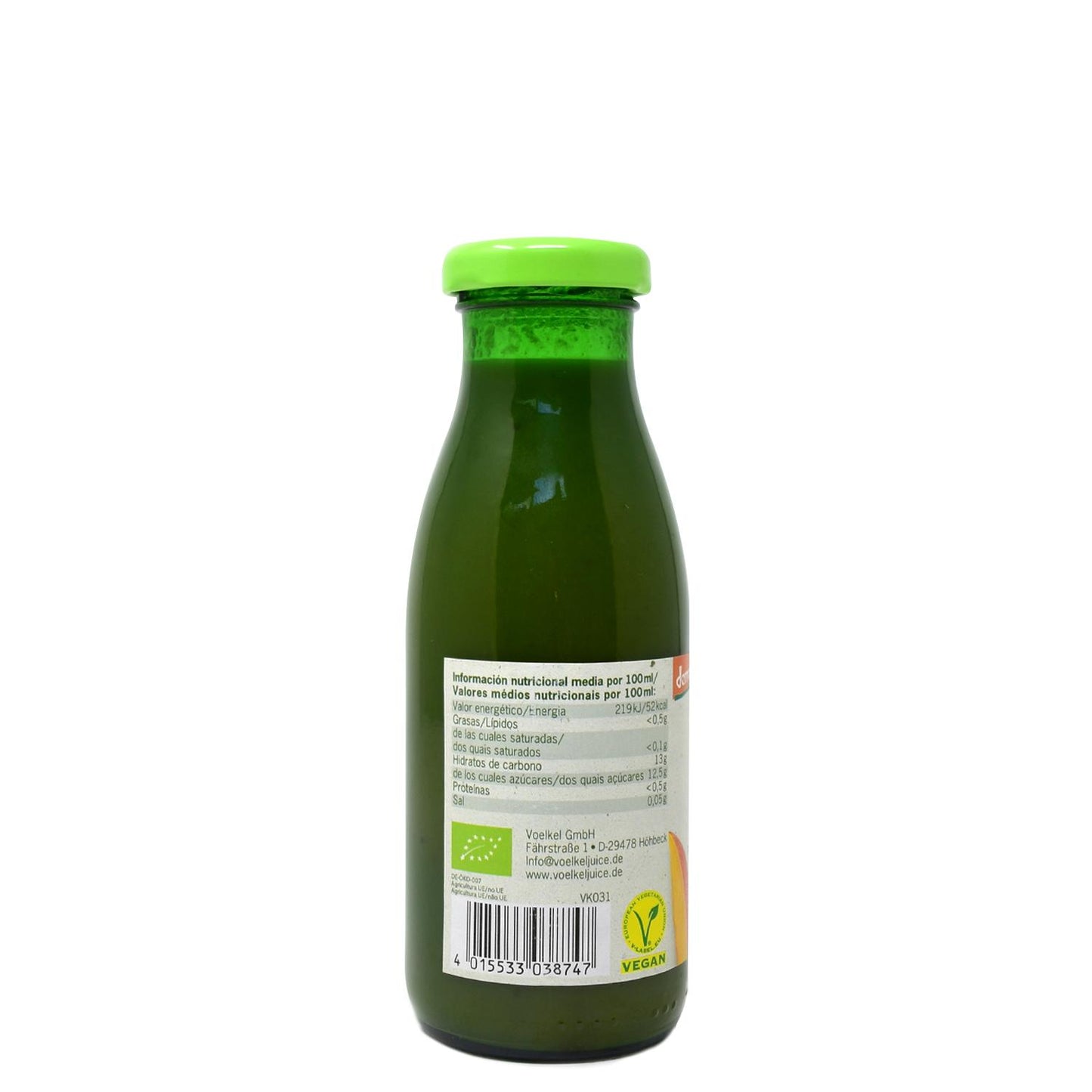 Smoothie verde de Mango , Kale y Espinacas Voelkel 250ml