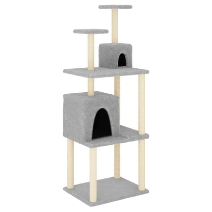 Vidaxl Rascador Para Gatos Con Postes De Sisal Gris Claro 167 Cm_0