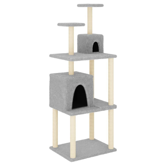 Vidaxl Rascador Para Gatos Con Postes De Sisal Gris Claro 167 Cm_0
