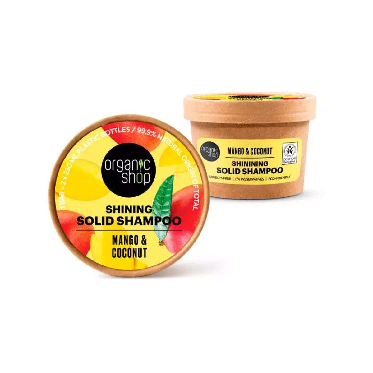 Champú sólido de brillo mango y coco, Organic Shop 60 g