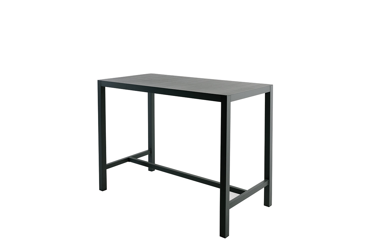 Mesa De Bar Rectangular De Aluminio Color Carbono 4 Personas - Mobiliario De Jardín_0
