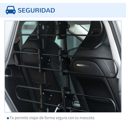 Pawhut Barrera Protectora De Coche Para Perros Ajustable 89-150x9x76-124cm Negro_5
