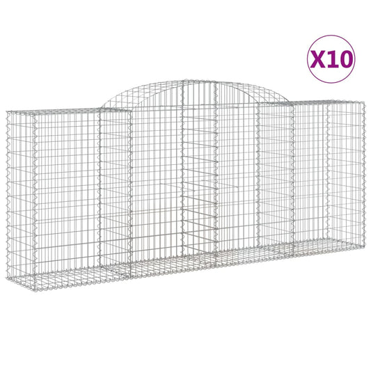 Cestas Gaviones 10 Uds Forma De Arco Hierro 300x50x120/140 Cm_0