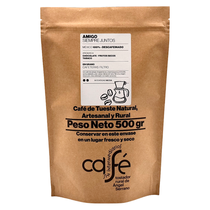 Cafe Sin Intermediarios Café Descafeinado Amigo En Grano Para Filtro 500 G_0