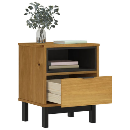 Mesita De Noche Flam Madera Maciza De Pino 40x35x50 Cm_1