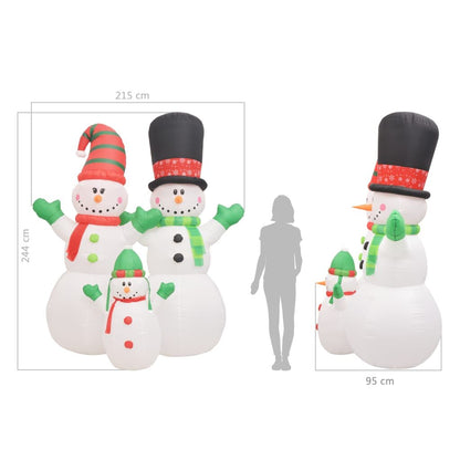 Vidaxl Familia De Muñecos De Nieve Inflable Navidad Led Ip44 240 Cm_2