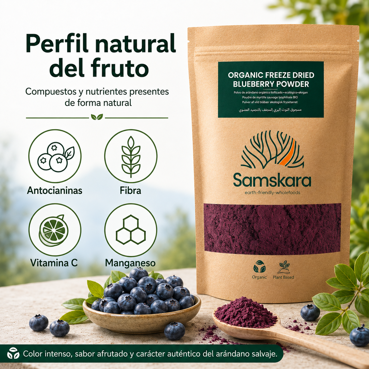 Arándano Nórdico En Polvo Bio - 150g | Fruta Deshidratada Ecológica, Snack Vegano Natural Sin Azúcares Añadidos_3