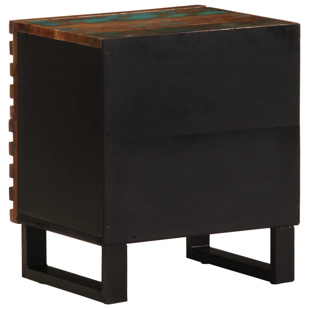 Mesita De Noche De Madera Maciza Reciclada 40x34x46 Cm_3