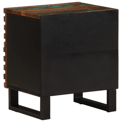 Mesita De Noche De Madera Maciza Reciclada 40x34x46 Cm_3