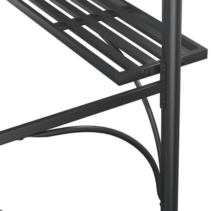 Vidaxl Cenador Barbacoa Estante Lateral Acero Antracita 220x115x230 Cm_5