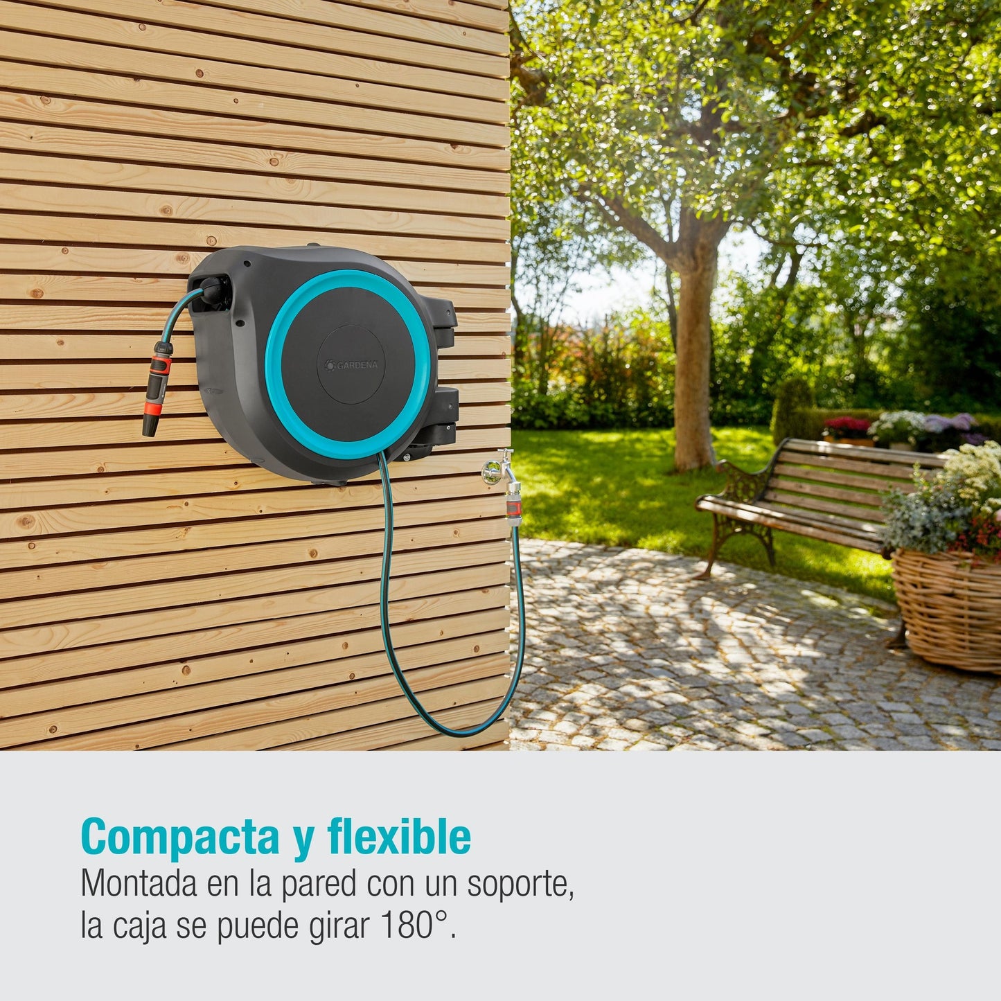 Portamanguera de pared RollUp M/L 25 m Gardena