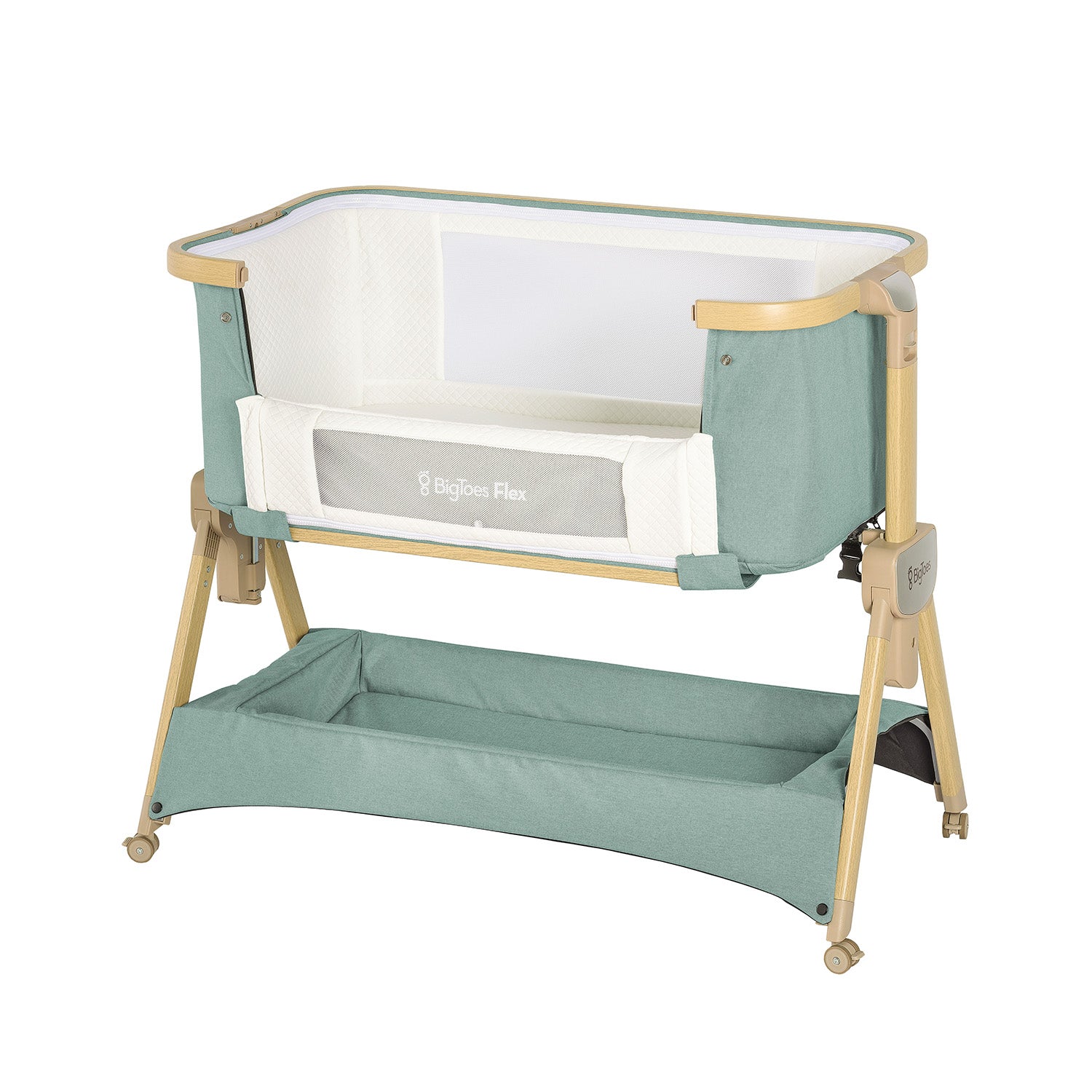 Minicuna De Colecho Plegable Bigtoes Flex Green Mineral_1