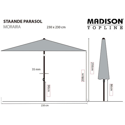 Madison Sombrilla De Jardín Moraira Color Crudo 230x230 Cm_4