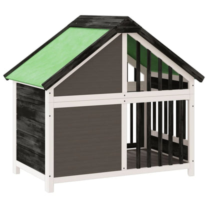 Caseta Para Perros Madera Maciza De Pino Gris 96x60,5x87 Cm_5