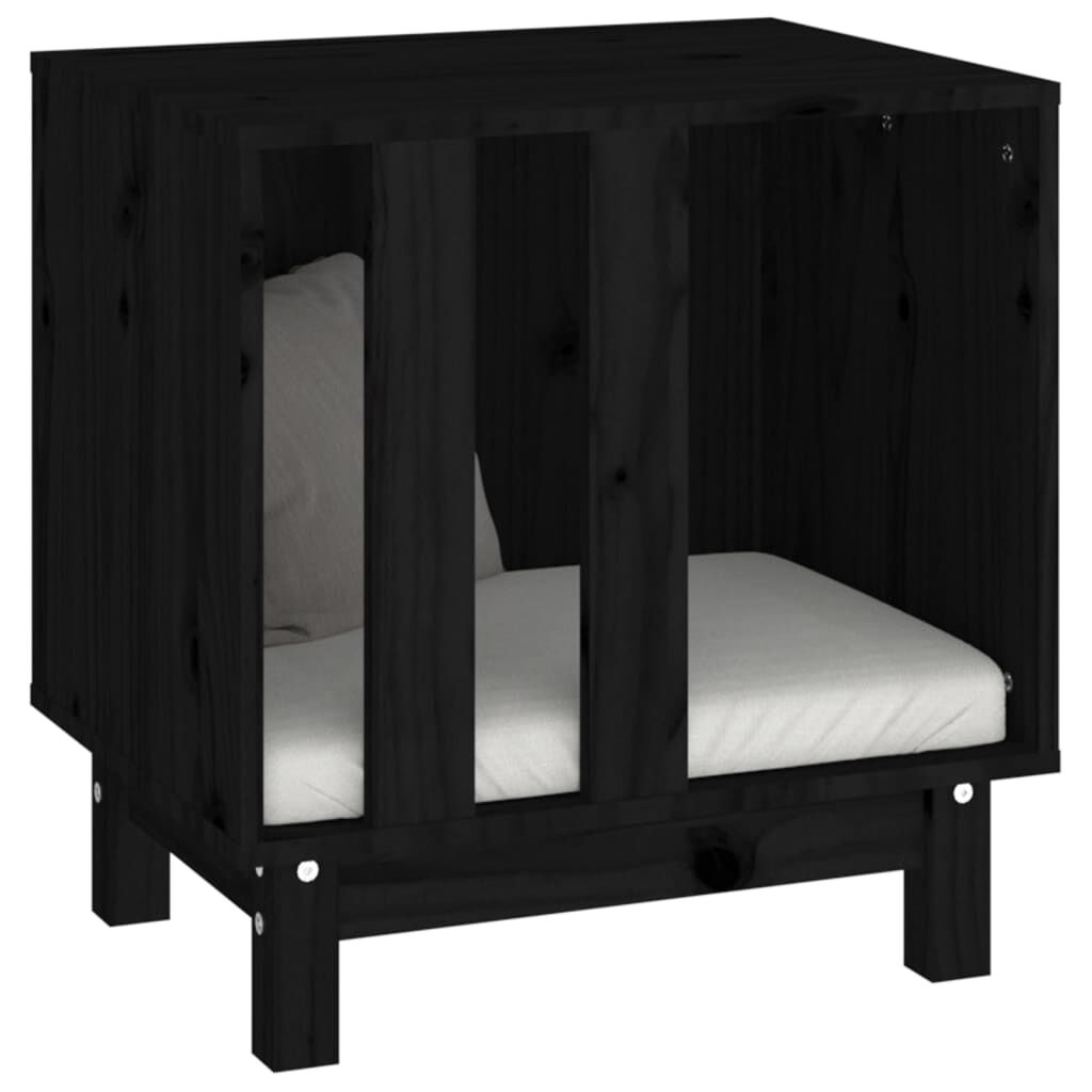 Vidaxl Caseta Para Perros Madera Maciza De Pino Negro 50x40x52 Cm_3