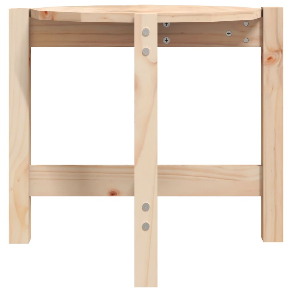 Mesa De Centro De Madera Maciza De Pino Ø52,5x45 Cm_4