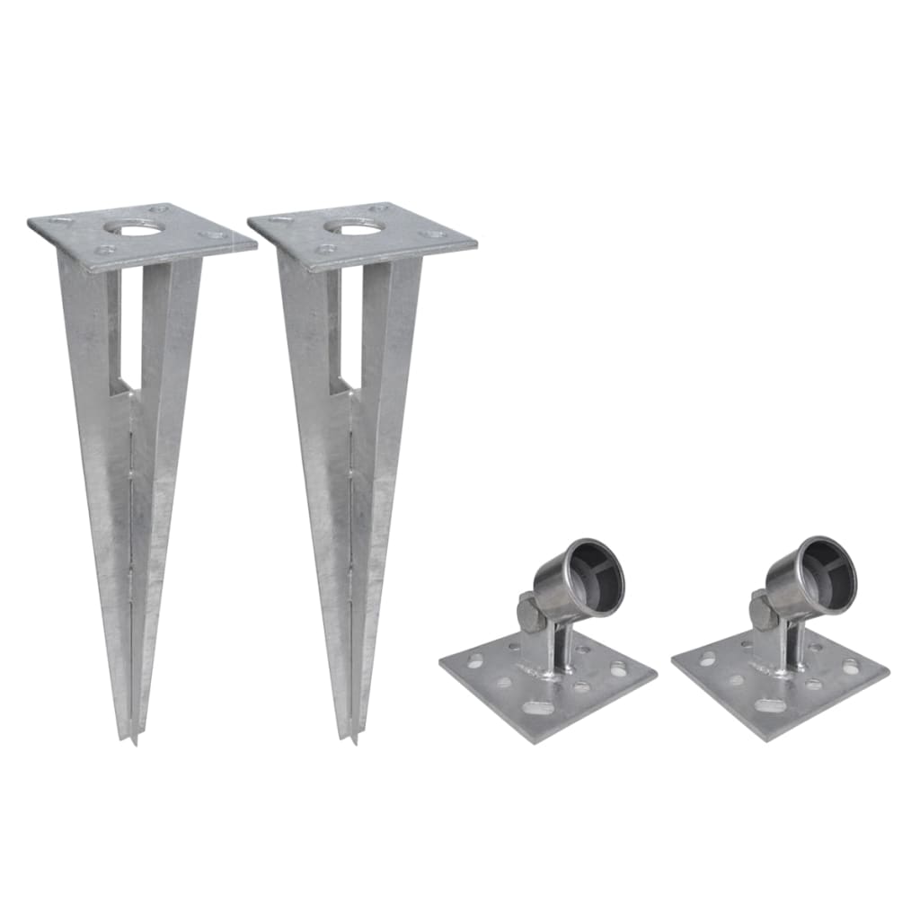 Valla Metálica Con Estacas Postes Acero Galvanizado 15x0,8 M / Vetonek_4