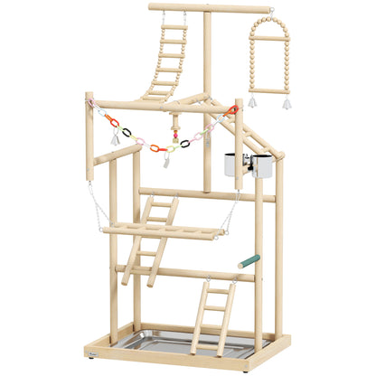 Pawhut Parque De Juegos Para Pájaros Con Escaleras Columpio Cadena Bandeja_0