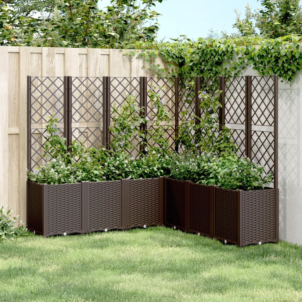 Jardinera Con Enrejado Pp Marrón 160x160x140 Cm_1