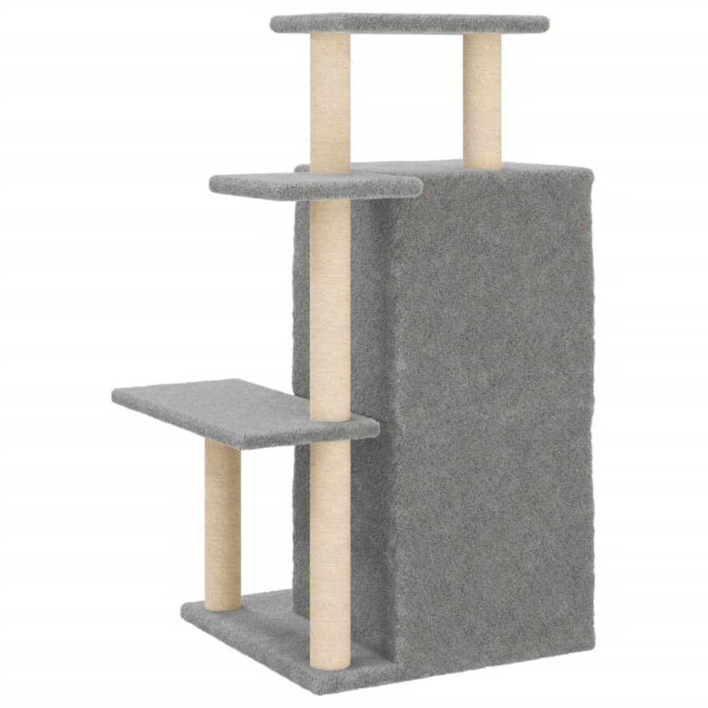 Rascador Para Gatos Con Postes De Sisal Gris Claro 97 Cm_5