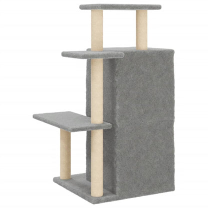 Rascador Para Gatos Con Postes De Sisal Gris Claro 97 Cm_5