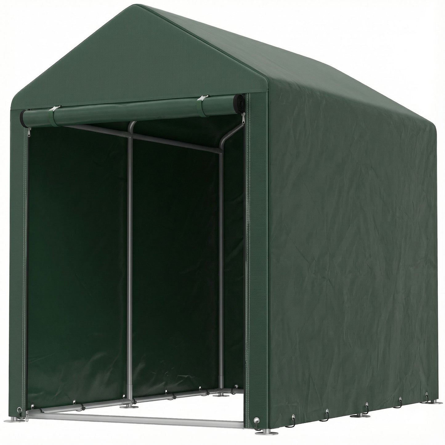 Outsunny Carpa De Jardín Para Herramientas Bicicletas Motos 1,2x1,8x1,65 M Verde_0
