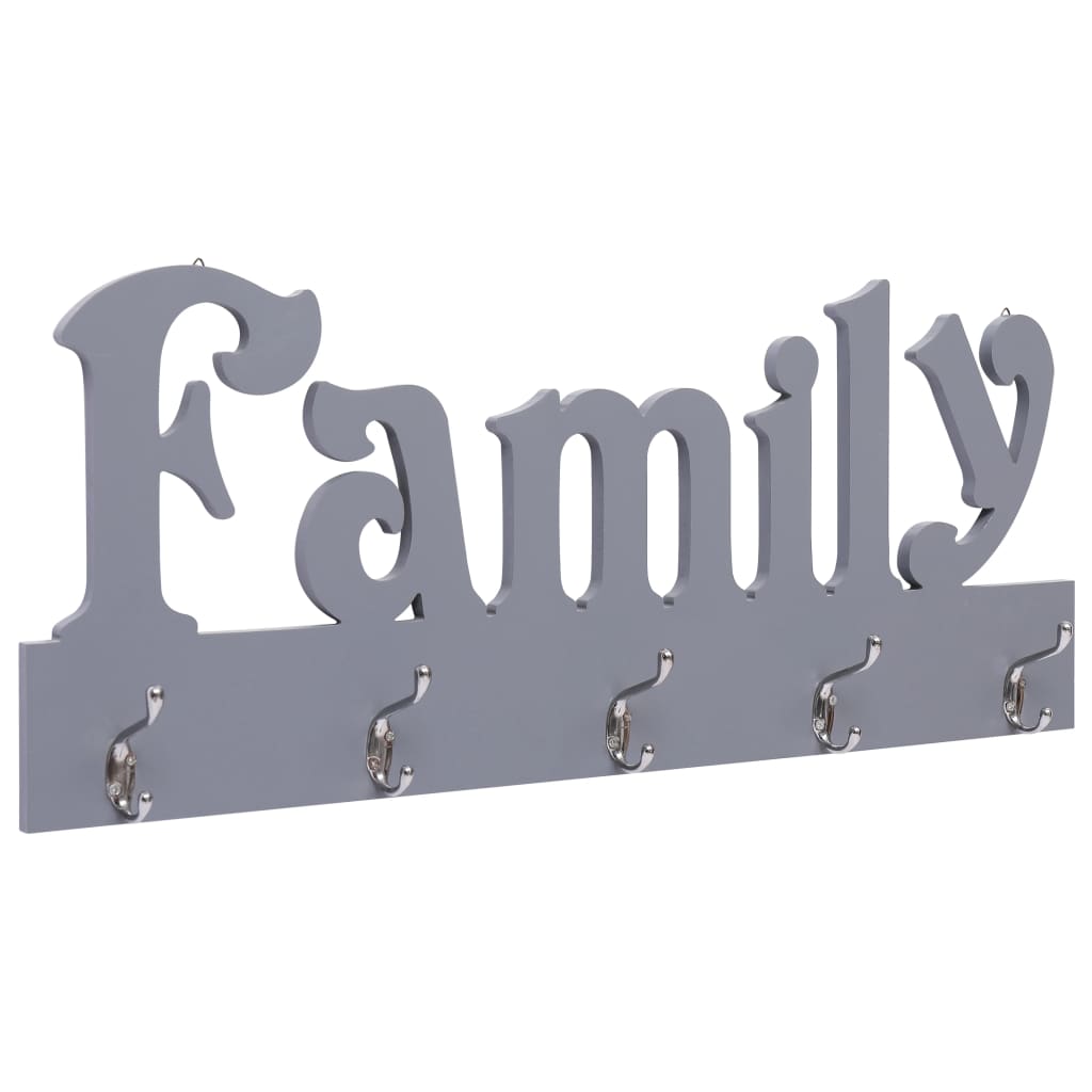Perchero De Pared Family Gris 74x29,5 Cm_1