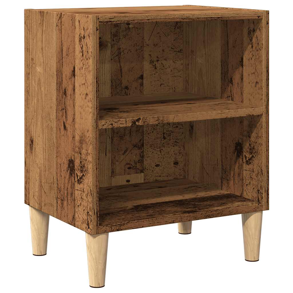 Mesita De Noche Madera De Ingeniería Envejecida 40x30x50 Cm_0