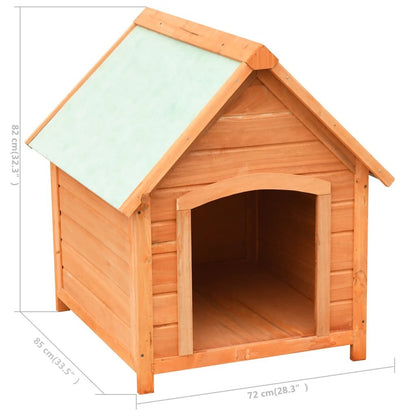 Vidaxl Caseta Para Perros Madera Maciza Pino Y Abeto 72x85x82 Cm_2