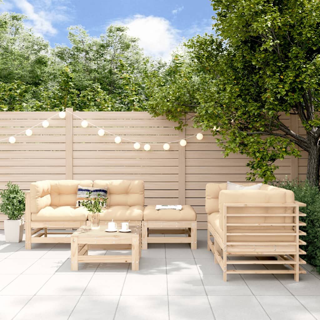 Vidaxl Juego De Muebles De Jardín 6 Piezas Madera Maciza De Pino_1