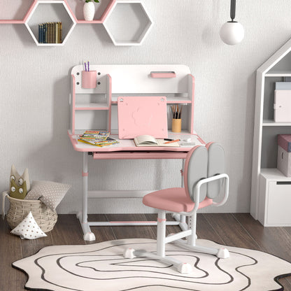 Secretária Infantil Aiyaplay Mdf, Aço Rosa 80x55x107.5 Cm 312-124v80pk_3