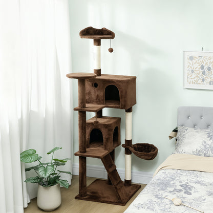 Pawhut Árbol Rascador Para Gatos 180 Cm Con Múltiples Plataformas Marrón_1