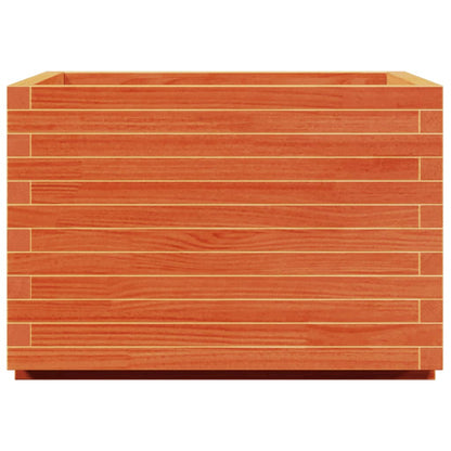 Jardinera Madera Maciza De Pino Marrón Cera 70x70x49,5 Cm_5