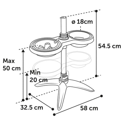 Flamingo Soporte Para Cuenco De Comida Suvi M 1100 Ml Y 1500 Ml Gris_2