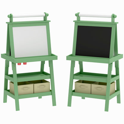 Aiyaplay Pizarra Infantil Caballete 3 En 1 Con Rollo De Papel Y Cestas Verde_0