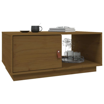 Mesa De Centro Madera Maciza De Pino Marrón Miel 80x50x35,5 Cm_2
