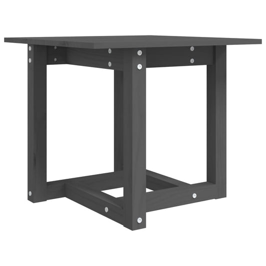 Mesa De Centro De Madera Maciza De Pino Gris 50x50x45 Cm_0