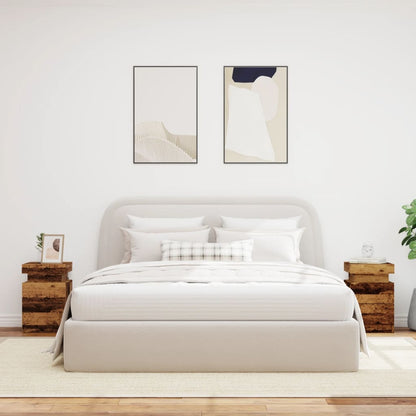 Mesitas De Noche Con Led 2 Uds Madera Envejecida 35x39x55 Cm_2